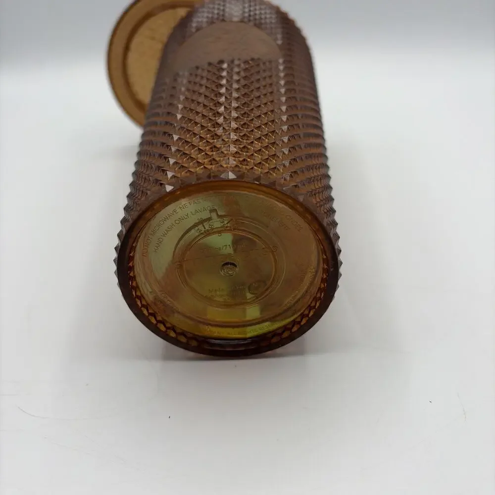 Starbucks 50th Anniversary Studded 24oz Cup Tumbler Bronze‎ Gold Copper USED